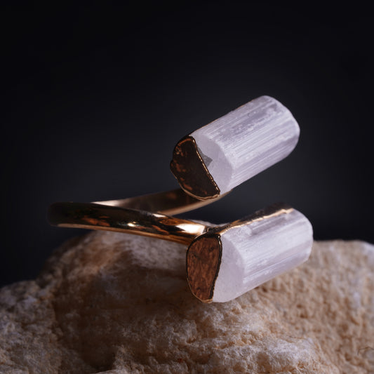Raw Elegance Selenite Ring product photo