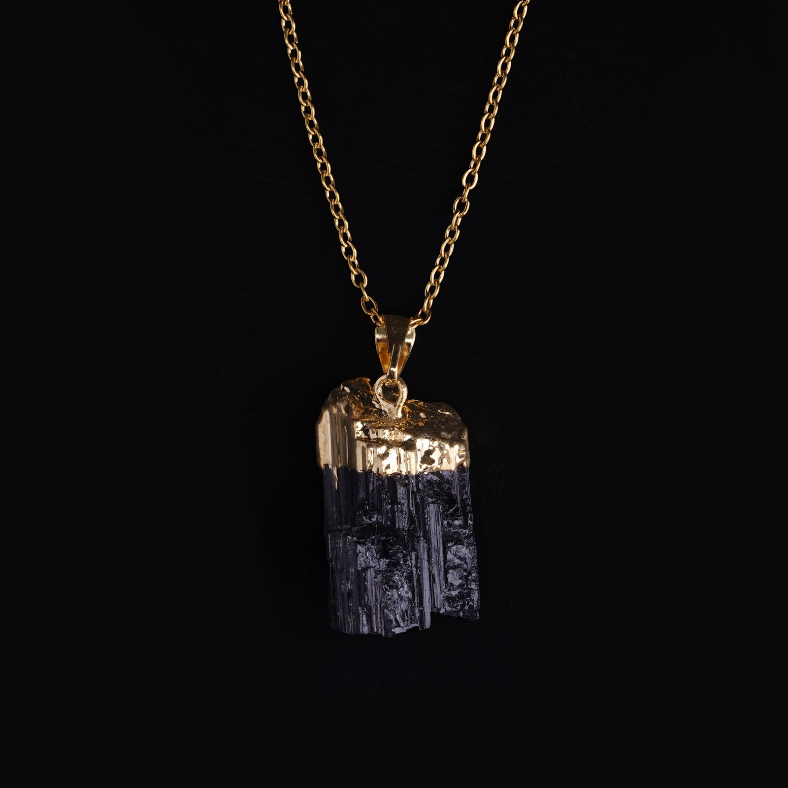 Golden Black Tourmaline Necklace