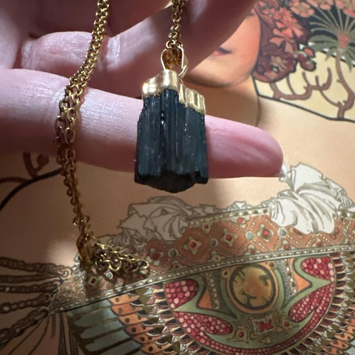Marianne — Golden Black Tourmaline Necklace